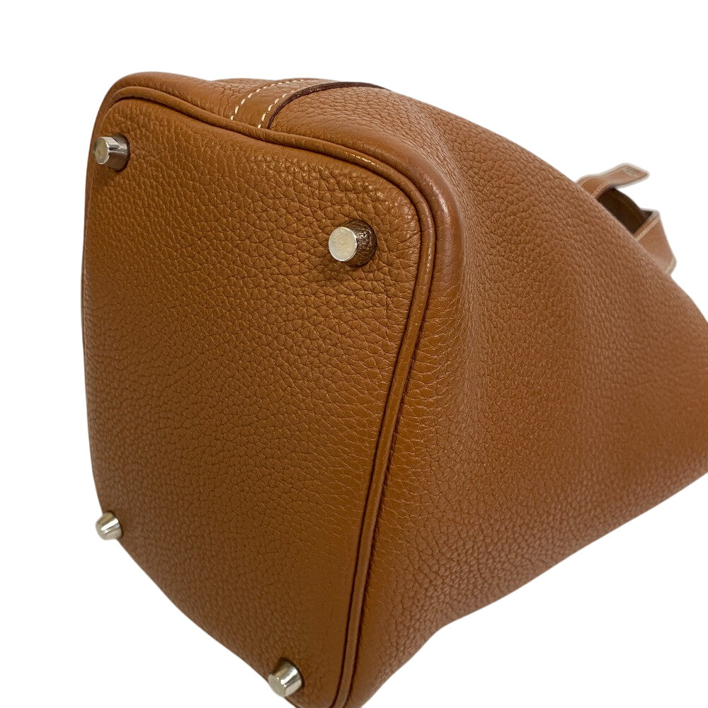 Hermes Handbag Taurillon Clemence Picotan Lock Pm Brown Travel Bag Z0013490