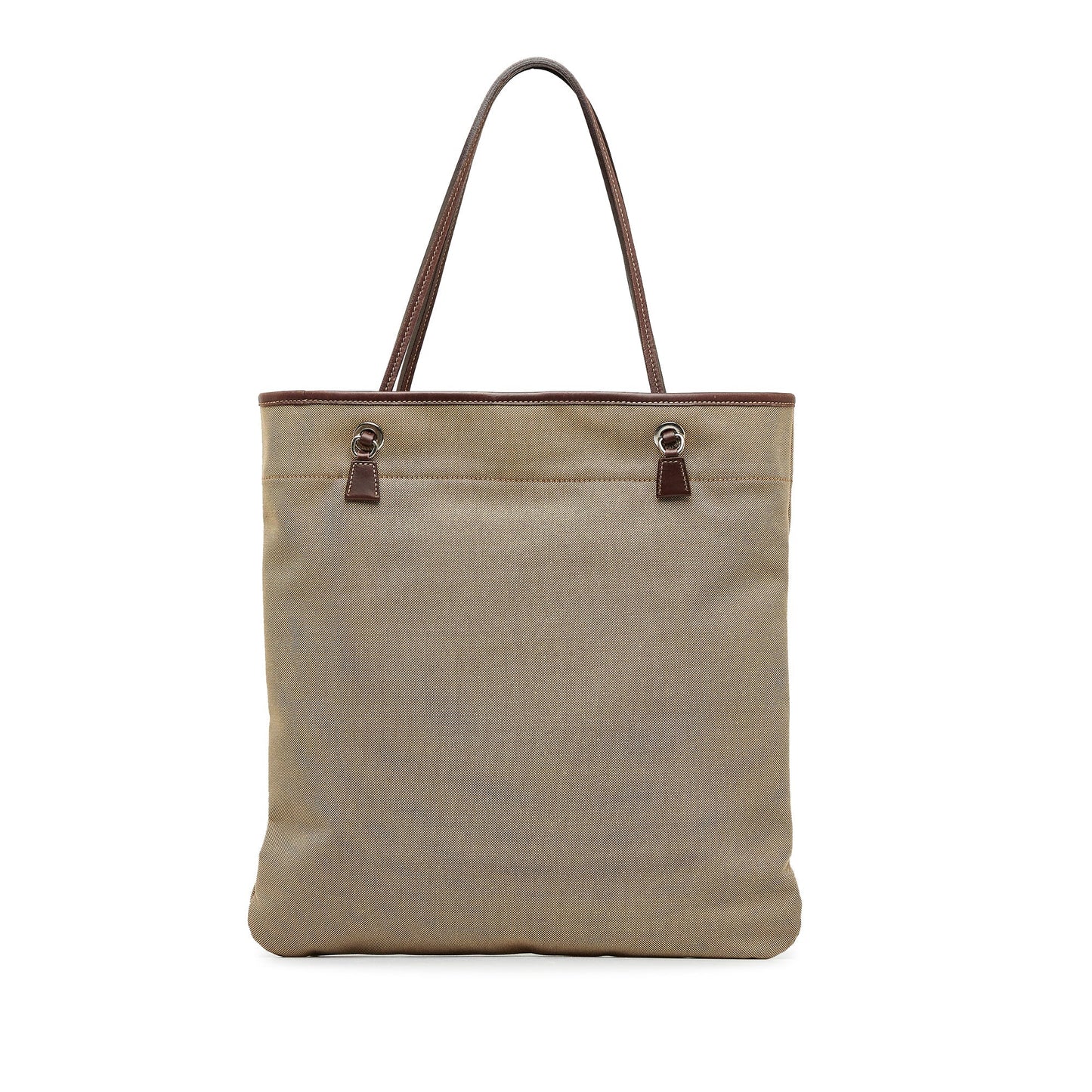 Prada Taupe Canapa Tote Bag Logo