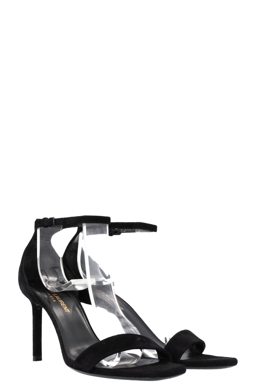 YSL Saint Laurent Heels 2 Suede Black Shoes