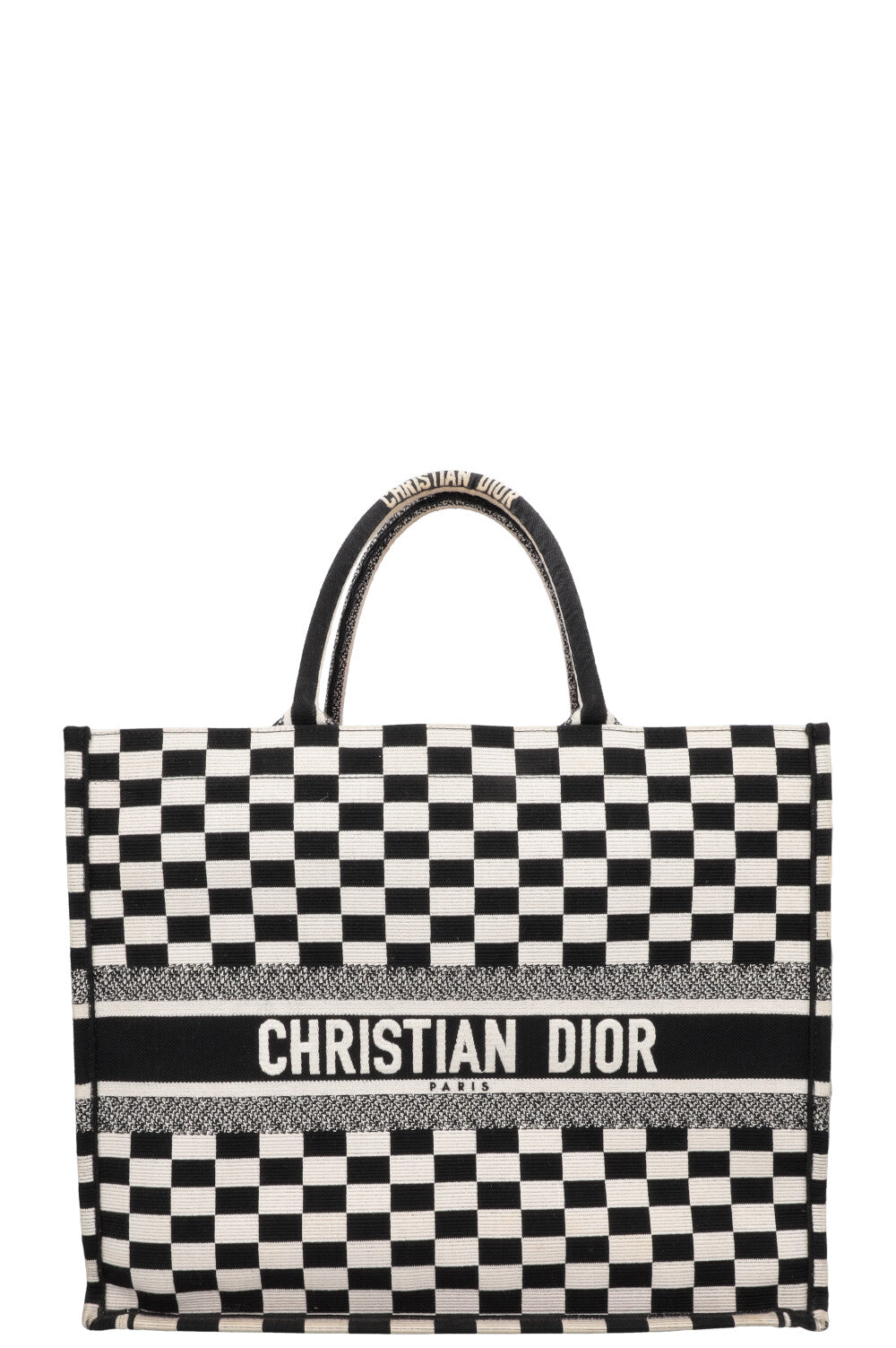 Dior Booktote Check Black Tote Bag