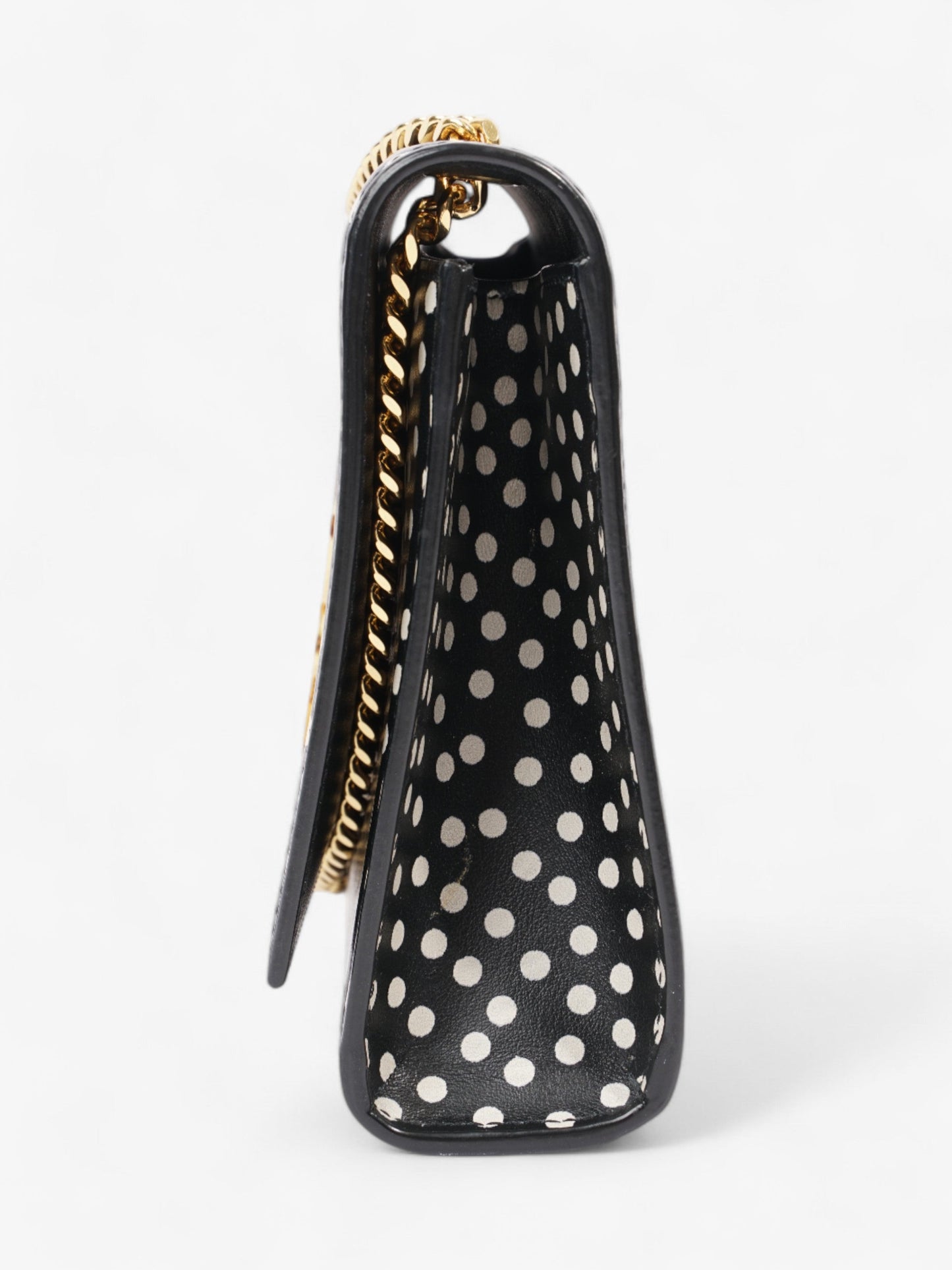 YSL Saint Laurent Kate Shoulder Bag Leather Black White