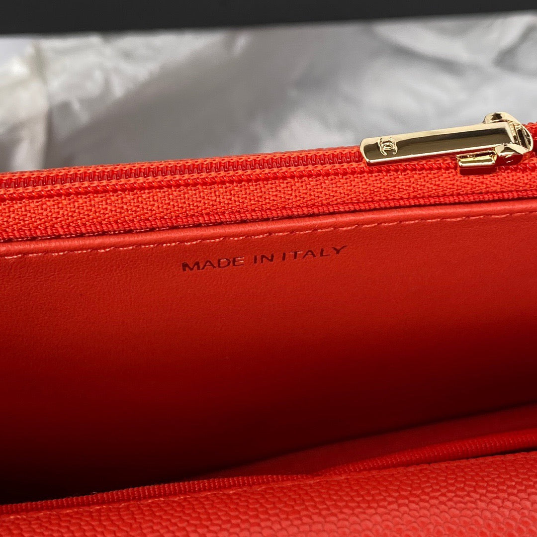 CHLSmall Hardware , ’s , Red Gold Flap Shoulder Bag