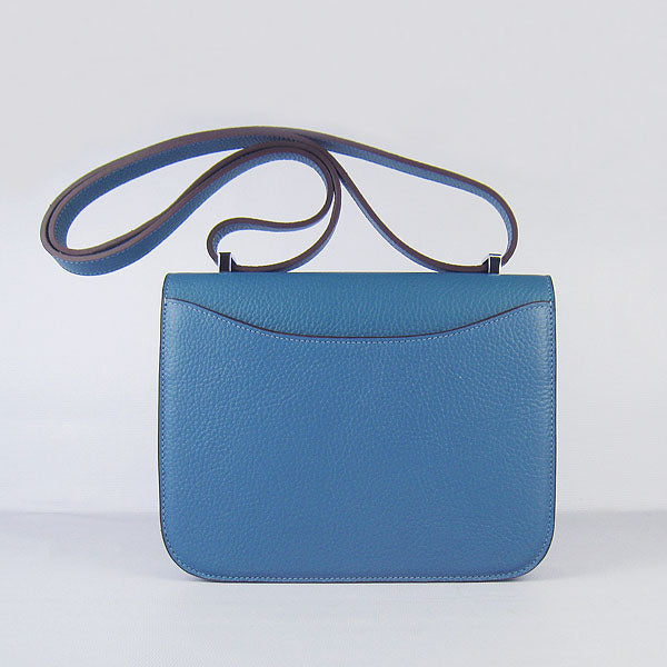 Hermes Luxury Constance Cowskin Bag H Leather Blue Travel Bag