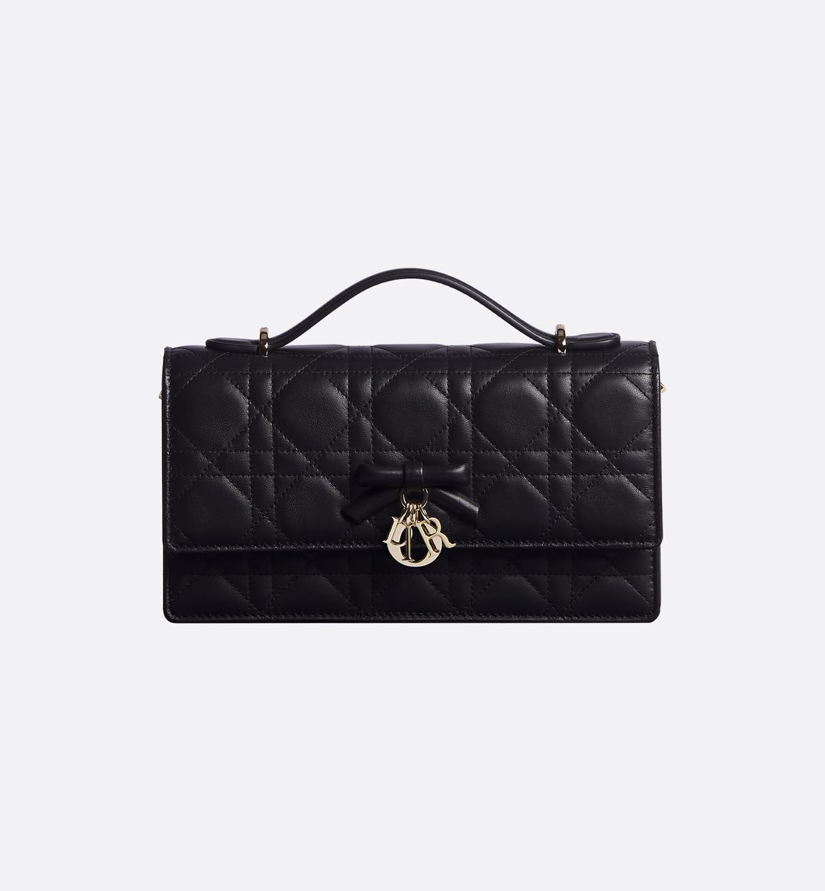Dior Bee Pouch Clutch Bag Off Leather Black
