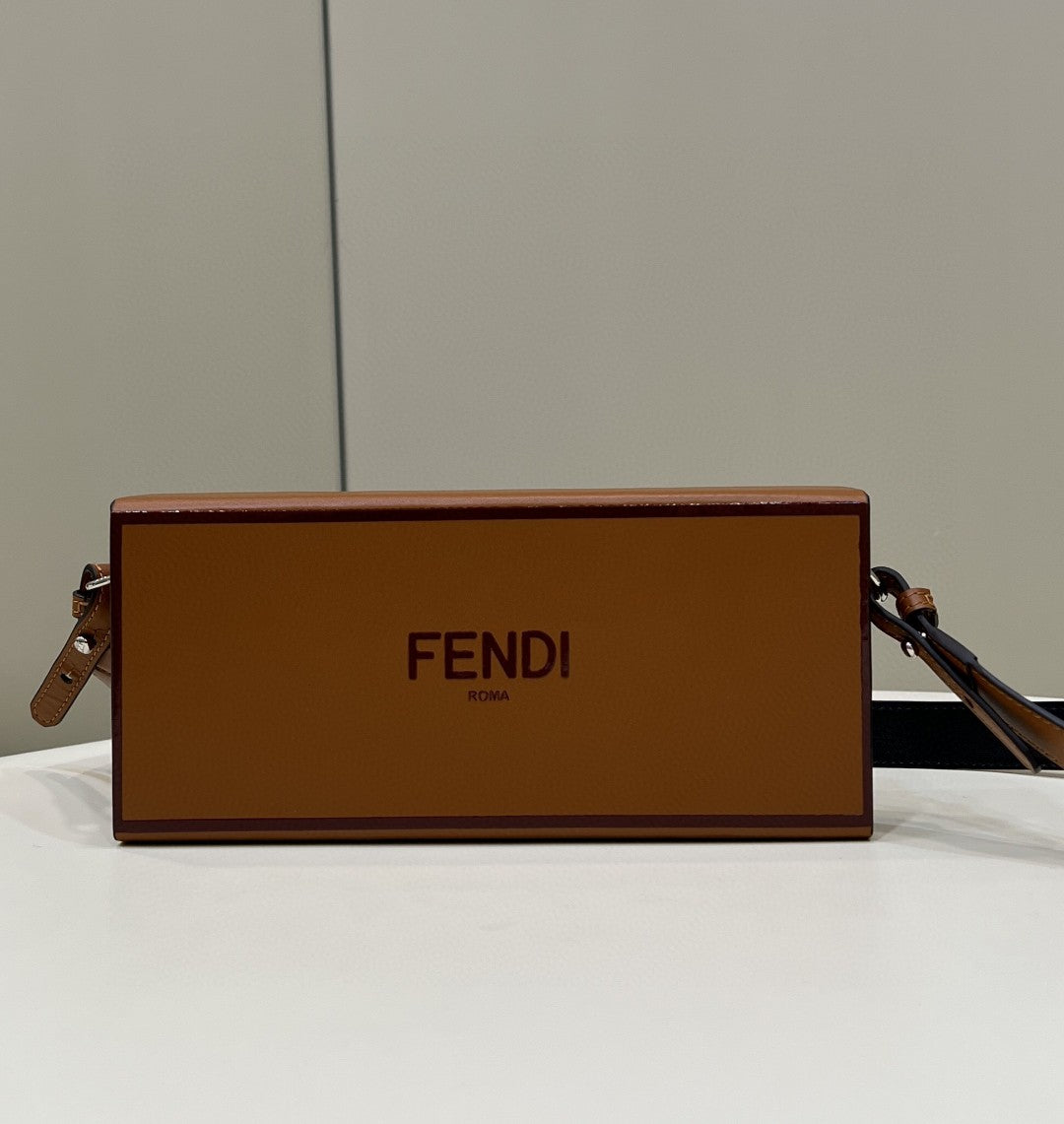 Horizontal Box Brown Travel Bag
