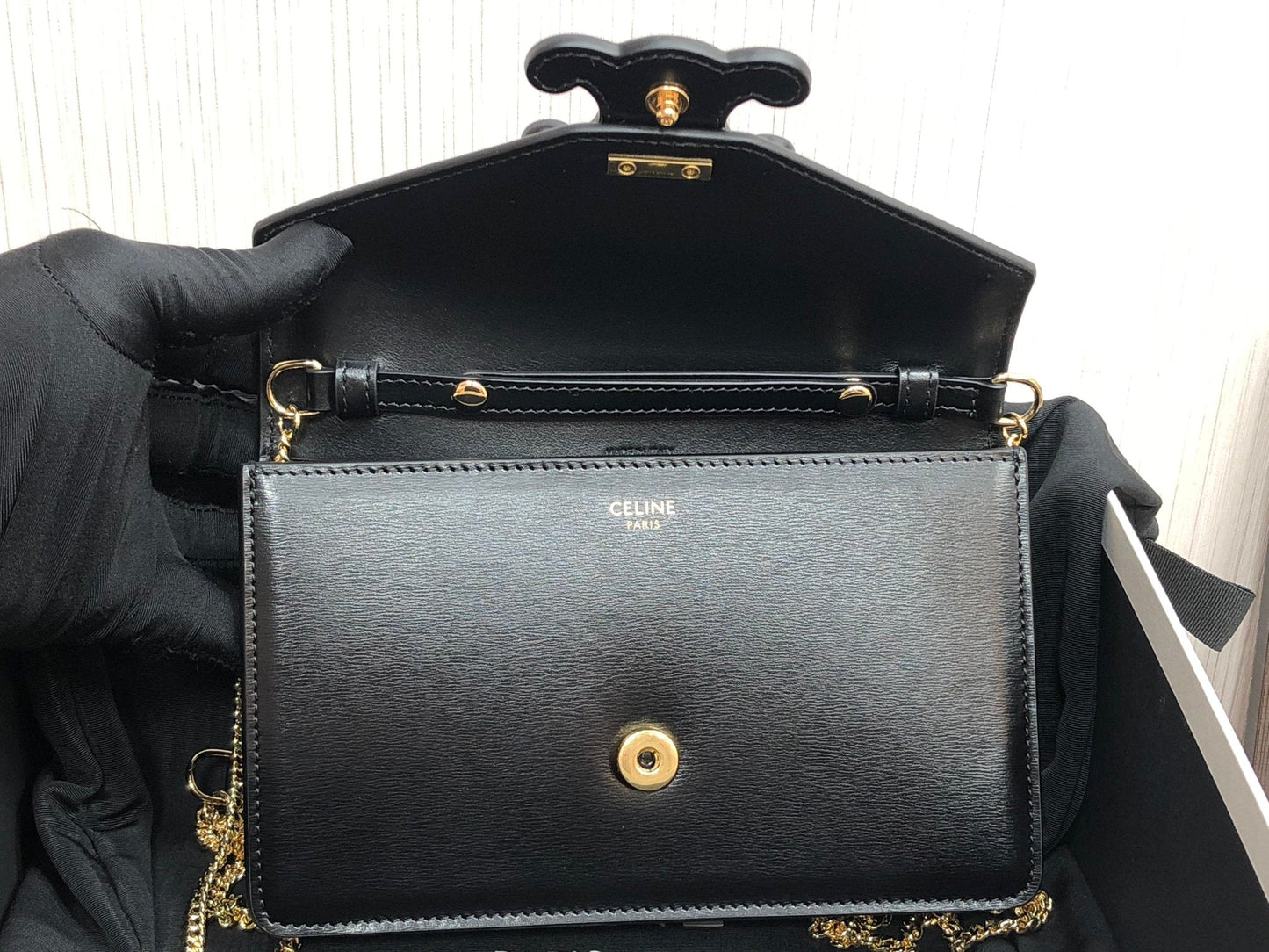 Top Quality Wallet On Triomphe For Women Black Chain Crossbody Bag