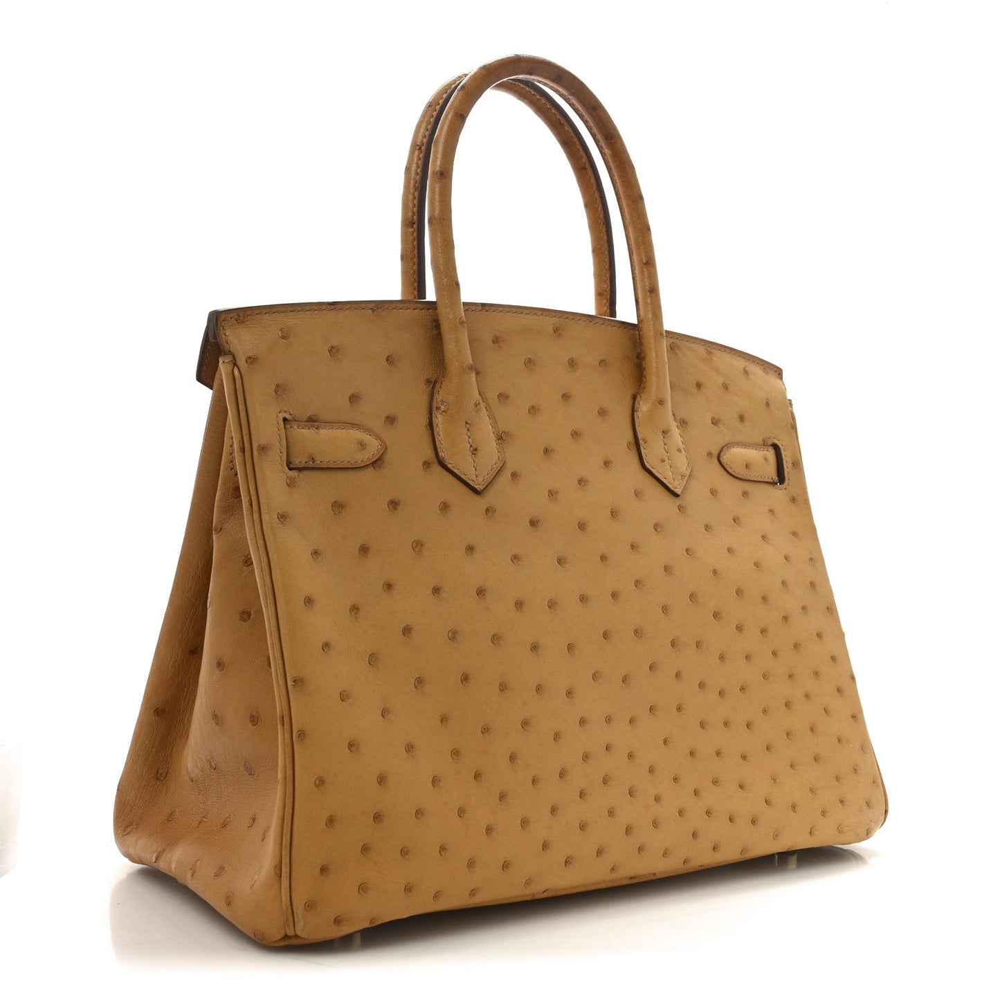 Hermes Ostrich Birkin Handbag Gold Travel Bag