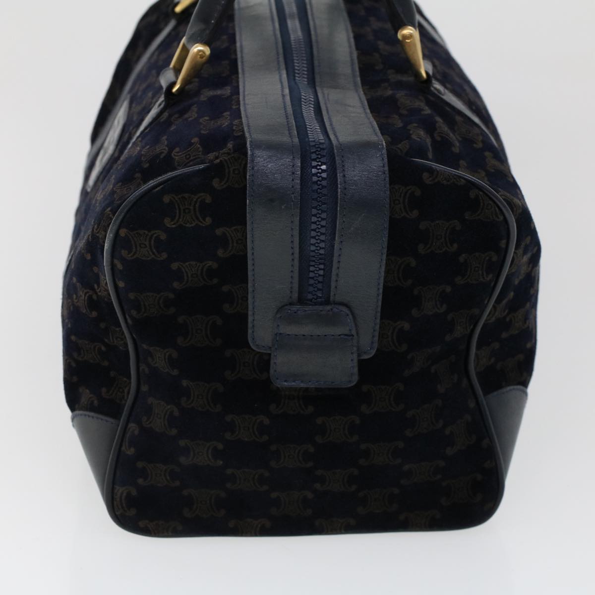 Luxury C Macadam Boston Bag Navy Ac Leather Suede Travel Bag
