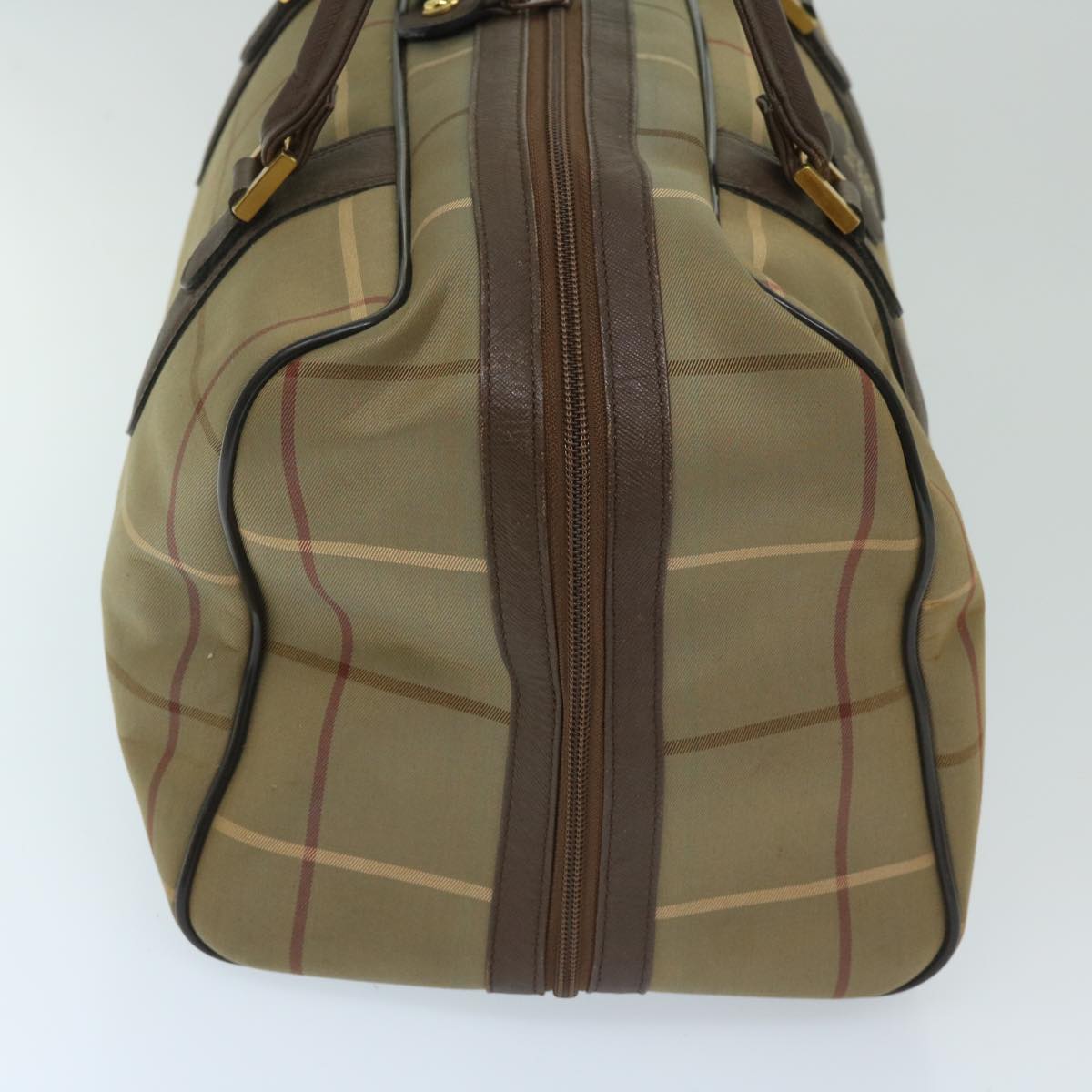 Burberry Luxury ss Nova Check Boston Bag Auth Ac2836 Canvas Beige Travel Bag