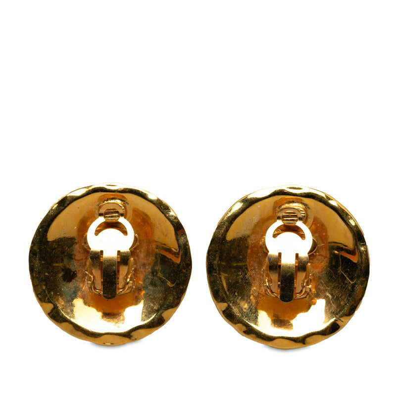Chanel Gold-Plated Coco Mark Matelasse Earrings Jewelry