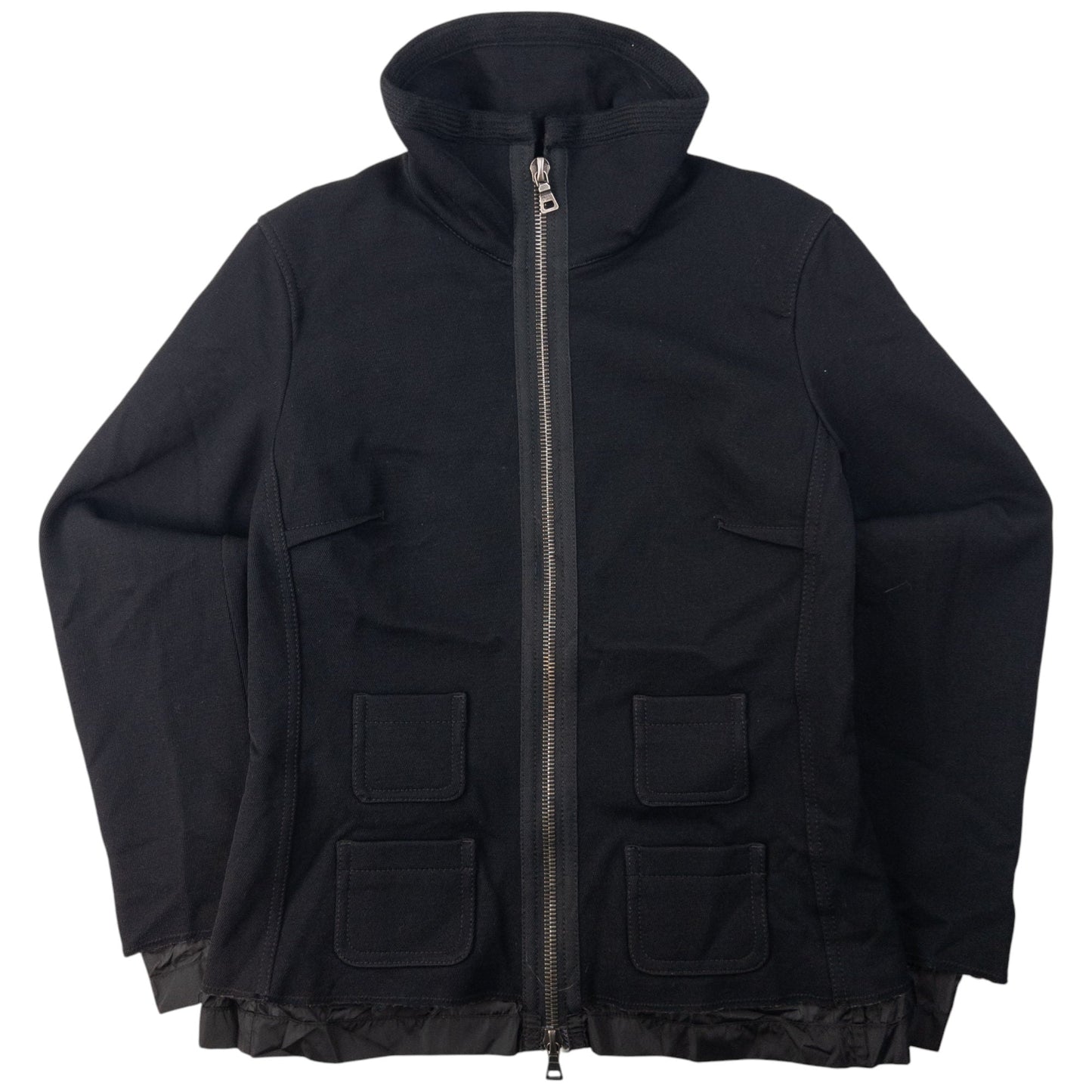 Prada Handbag Sport Cropped Up Jacket Womens Black Zip