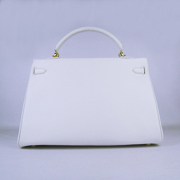 Hermes Luxury Kelly Cm Togo Handbag Golden Leather White Travel Bag