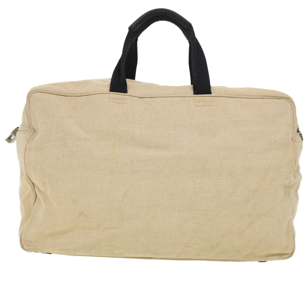 Prada Boston Bag 2Way Canvas Beige Travel Bag