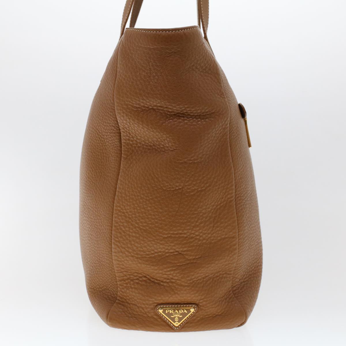 Prada Tote Bag Auth Leather Brown