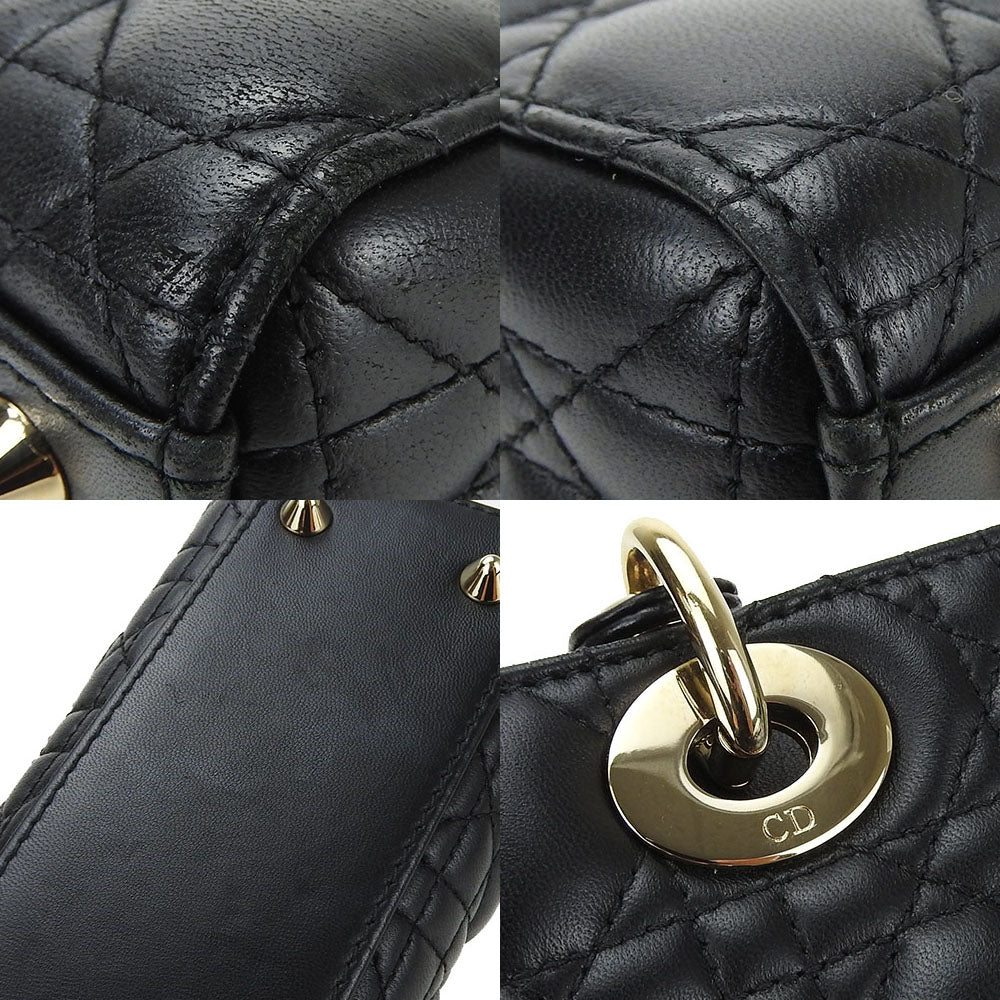 Dior Handbag Lambskin Canage Lady Women Black Travel Bag