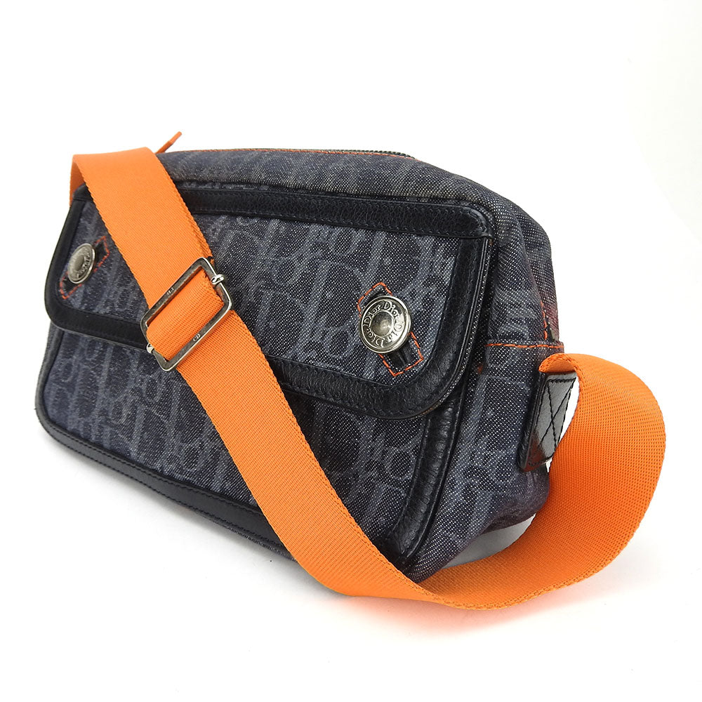 Dior Shoulder Bag , Navy Flight Line Trotter Leather Canvas