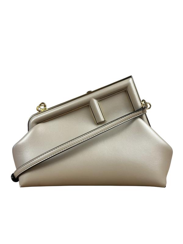 Fendi Handbag First Nappa Sand Shoulder Bag Leather Clutch Bag