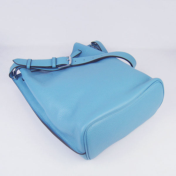Hermes Luxury Nappa Shoulder Bag Light Leather Blue