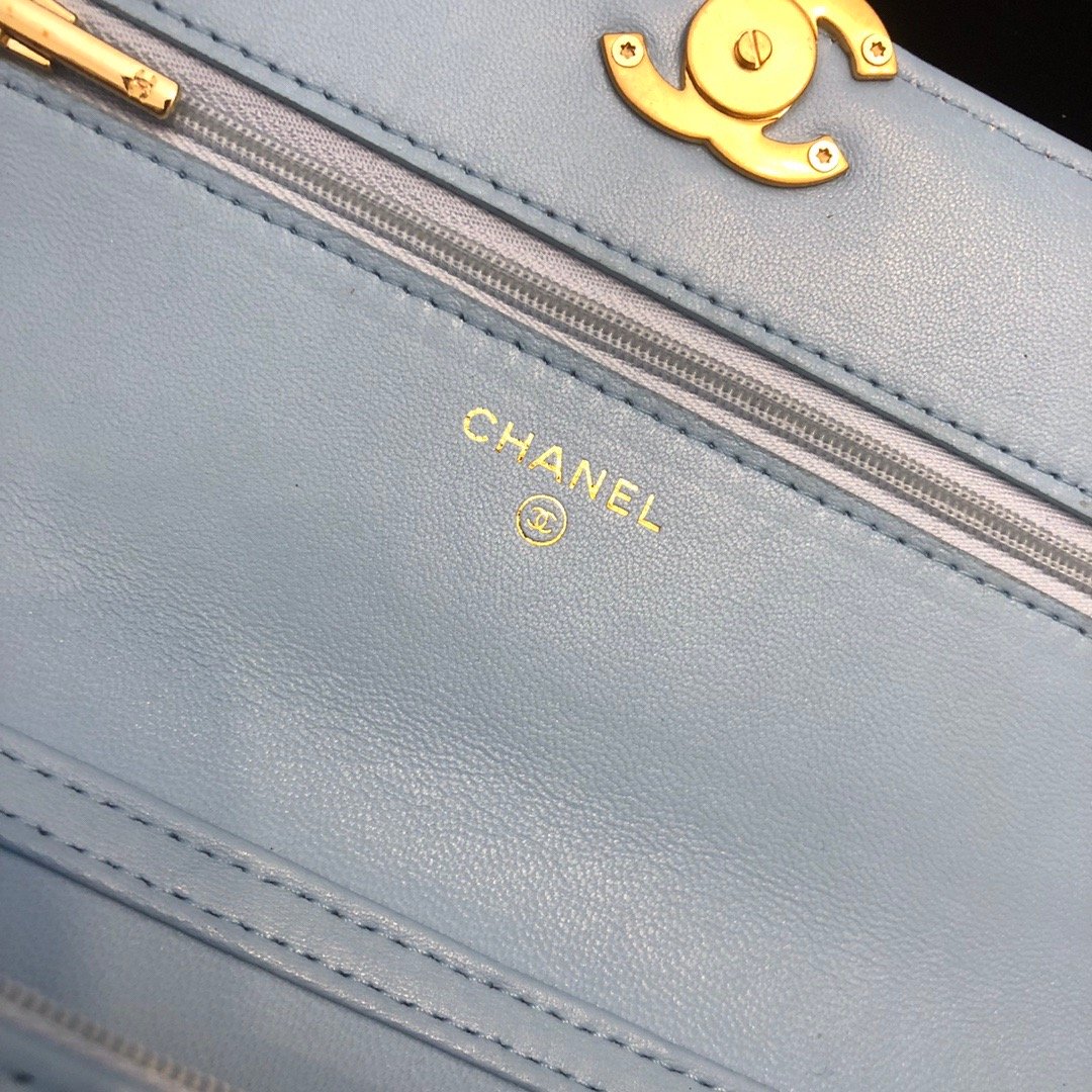 CHLOriginal Classic Hardware , ’s Blue Gold Small Flap Shoulder Bag