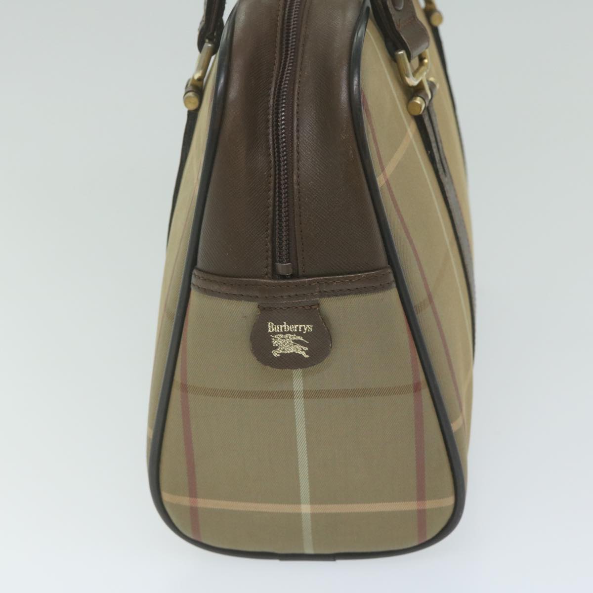 Burberry Luxury ss Nova Check Hand Bag Auth Bs11220 Canvas Nylon Brown Travel Bag