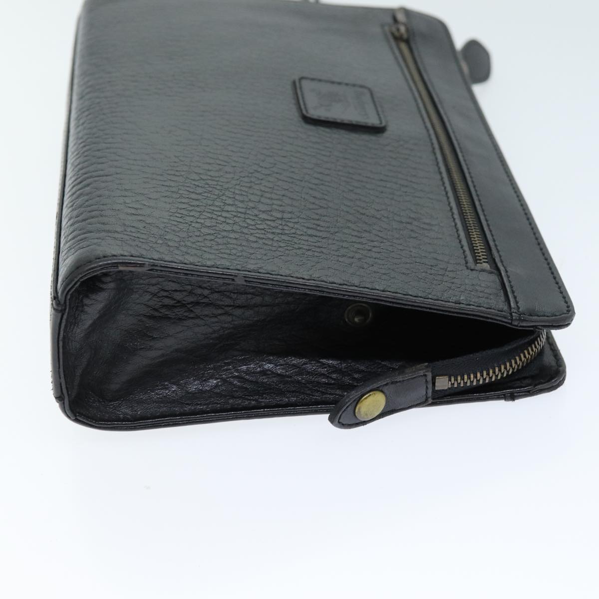 Burberry Luxury ss Clutch Bag Auth Bs14433 Leather Black