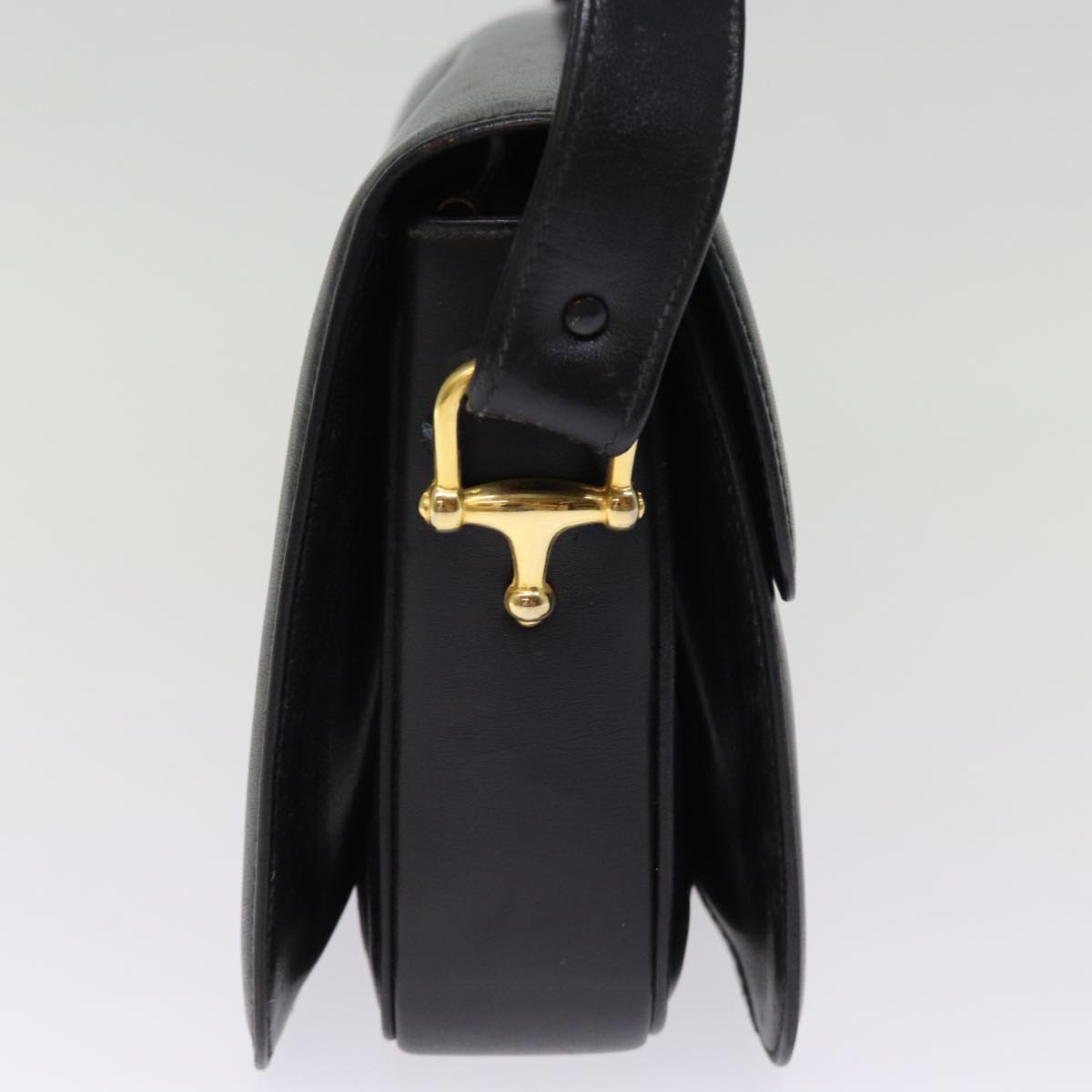 Luxury Horse Carriage Shoulder Bag Leather Black