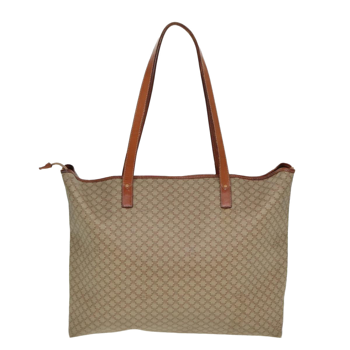 Luxury Macadam Tote Bag Beige Leather Canvas