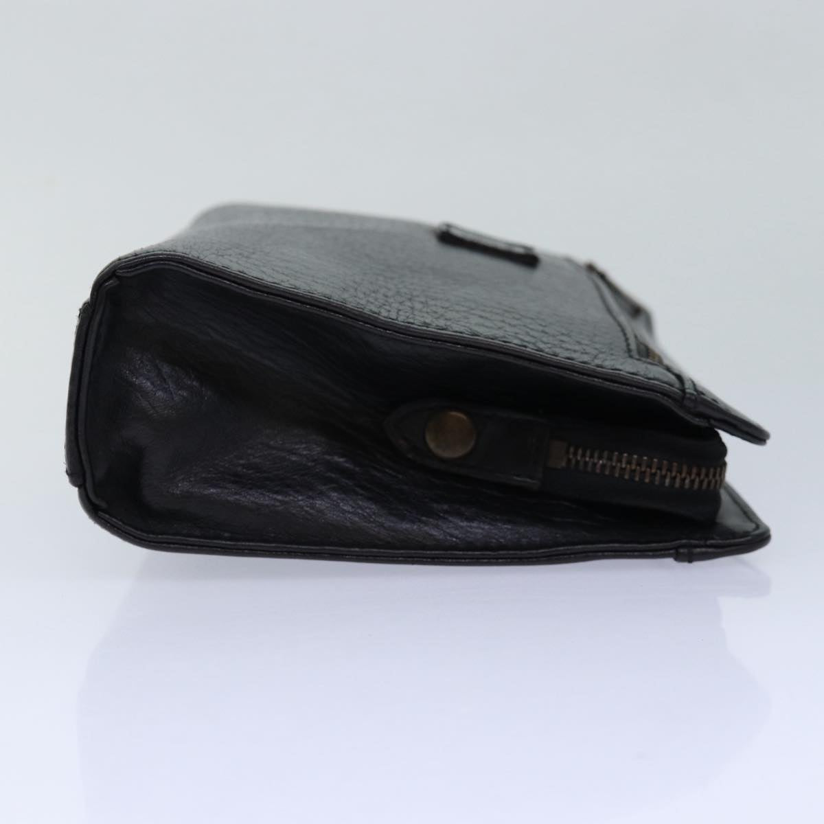 Burberry Luxury ss Clutch Bag Auth Bs16534 Leather Black Gold
