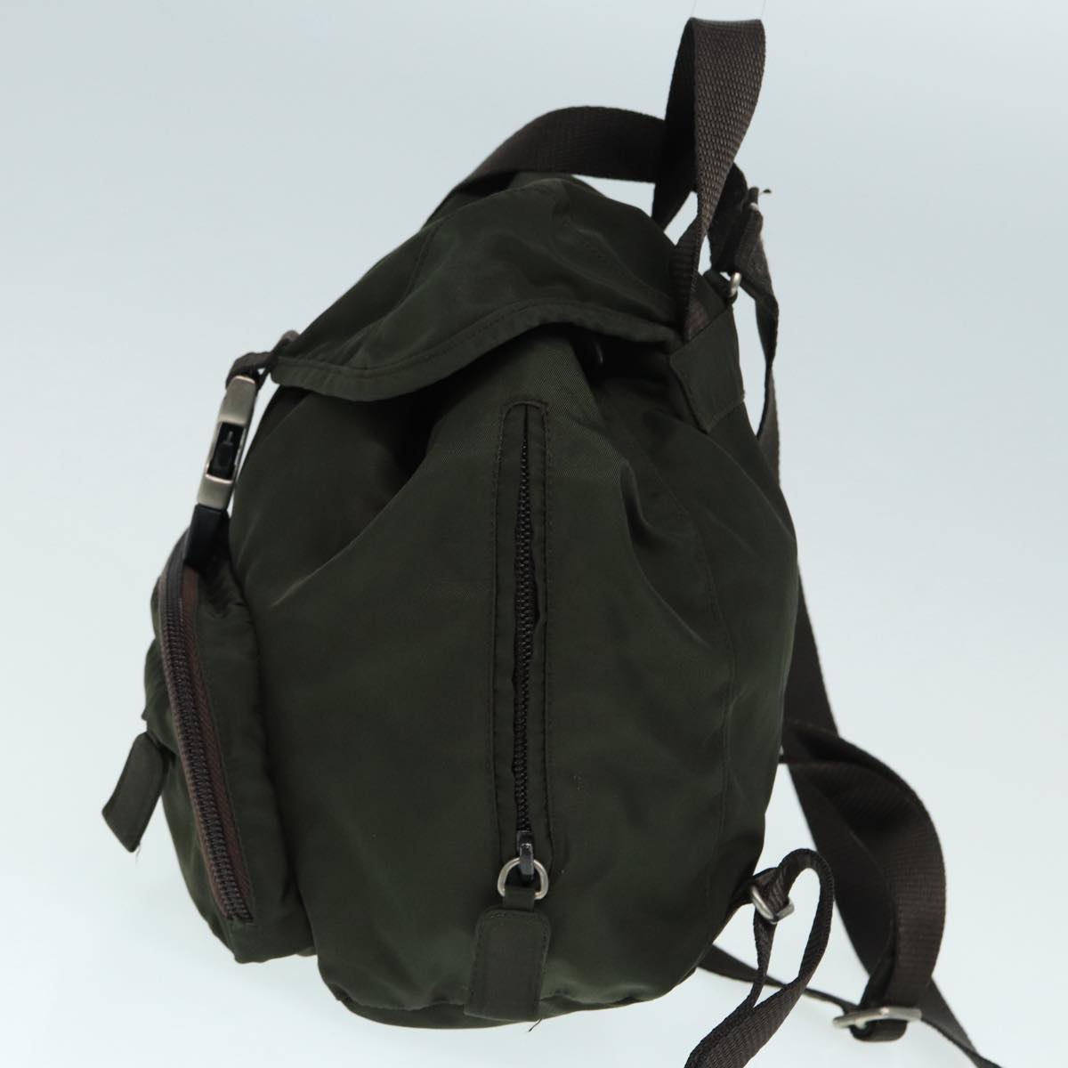 Prada Backpack Khaki Auth Nylon Khaki Auth Bs17144