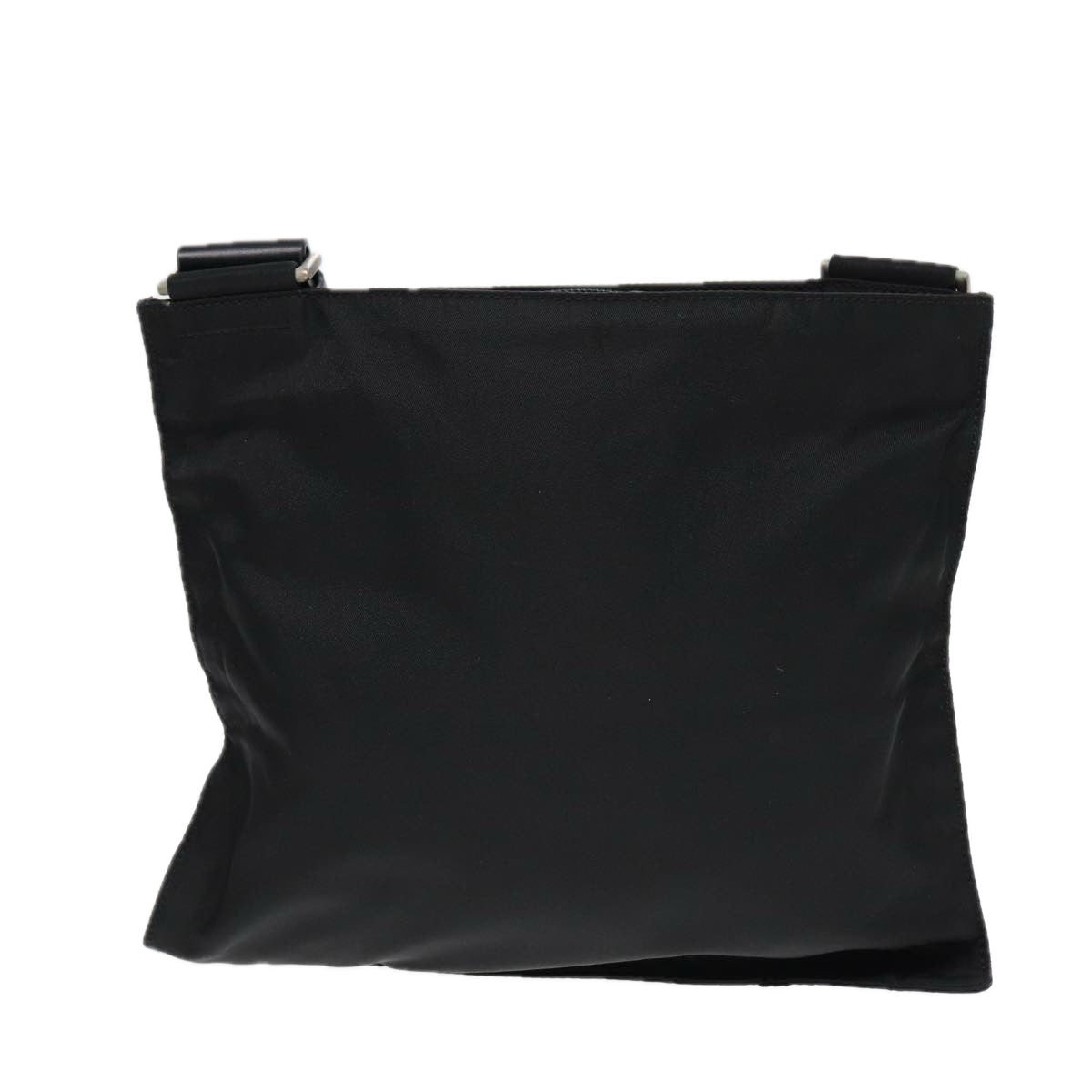 Prada Shoulder Bag Auth Nylon Black Silver Silver Auth Bs17219