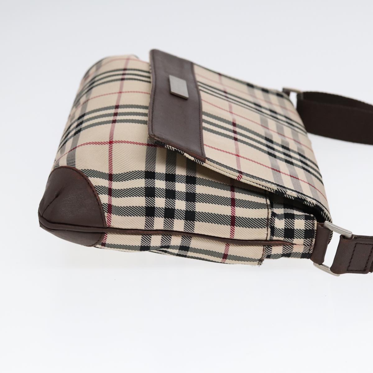 Burberry Luxury Nova Check Shoulder Bag Auth Bs17441 Nylon Brown Beige