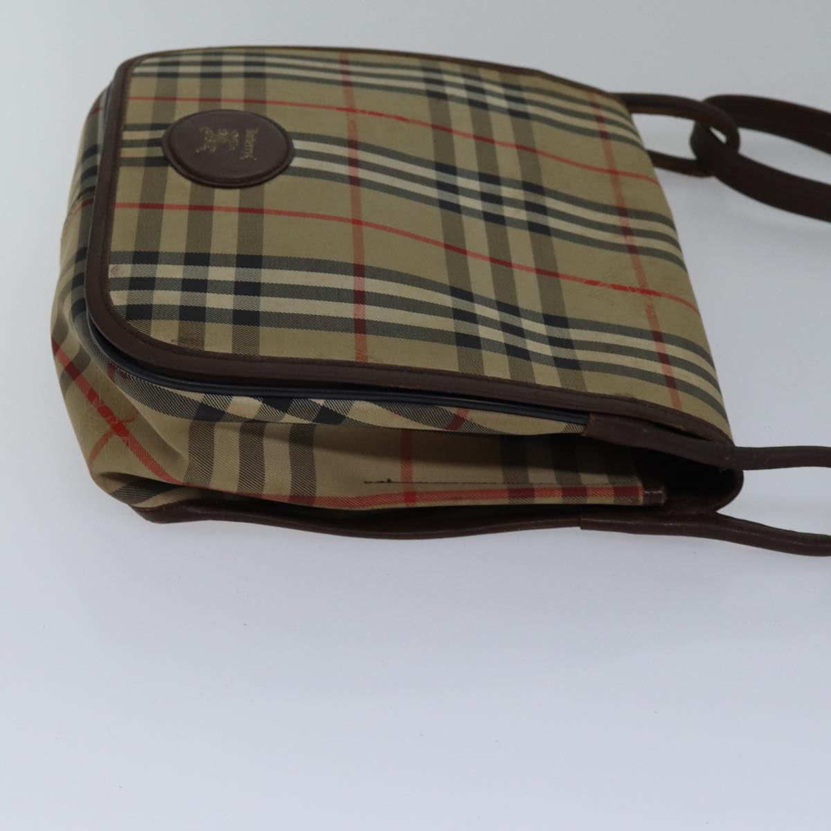 Burberry Luxury ss Nova Check Shoulder Bag Auth Bs17668 Canvas Beige Gold