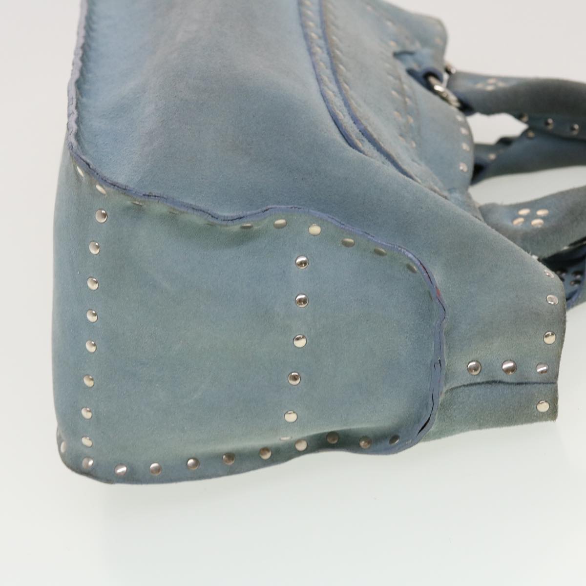 Luxury Hand Bag Light Suede Blue Travel Bag
