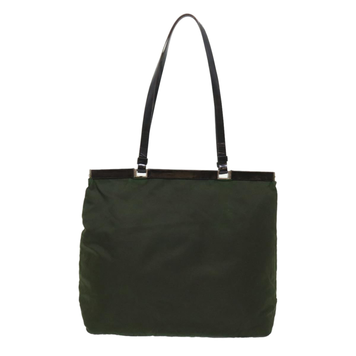 Prada Shoulder Bag Leather Nylon Green