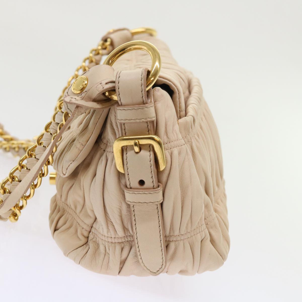 Prada Shoulder Bag Leather Pink Chain