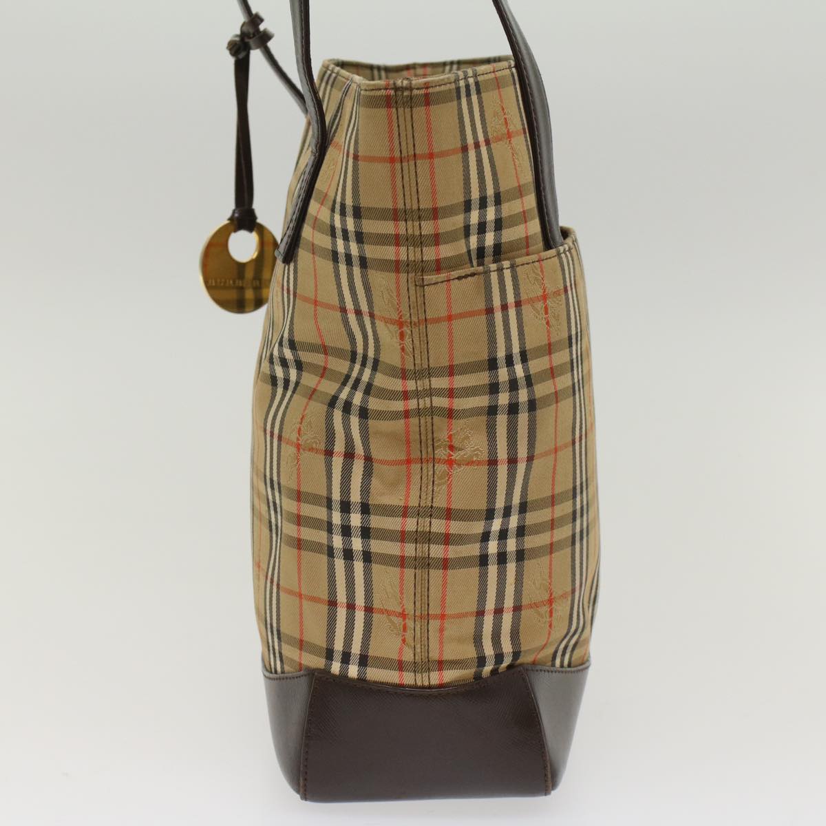 Burberry Luxury Nova Check Hand Bag Auth Bs7211 Nylon Beige Travel Bag