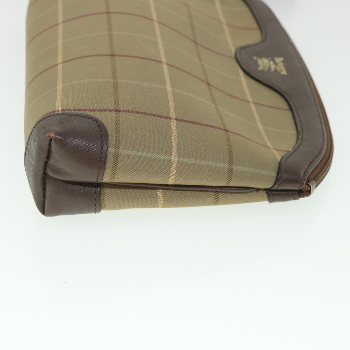 Burberry Luxury ss Nova Check Clutch Bag Auth Bs8723 Canvas Nylon Brown