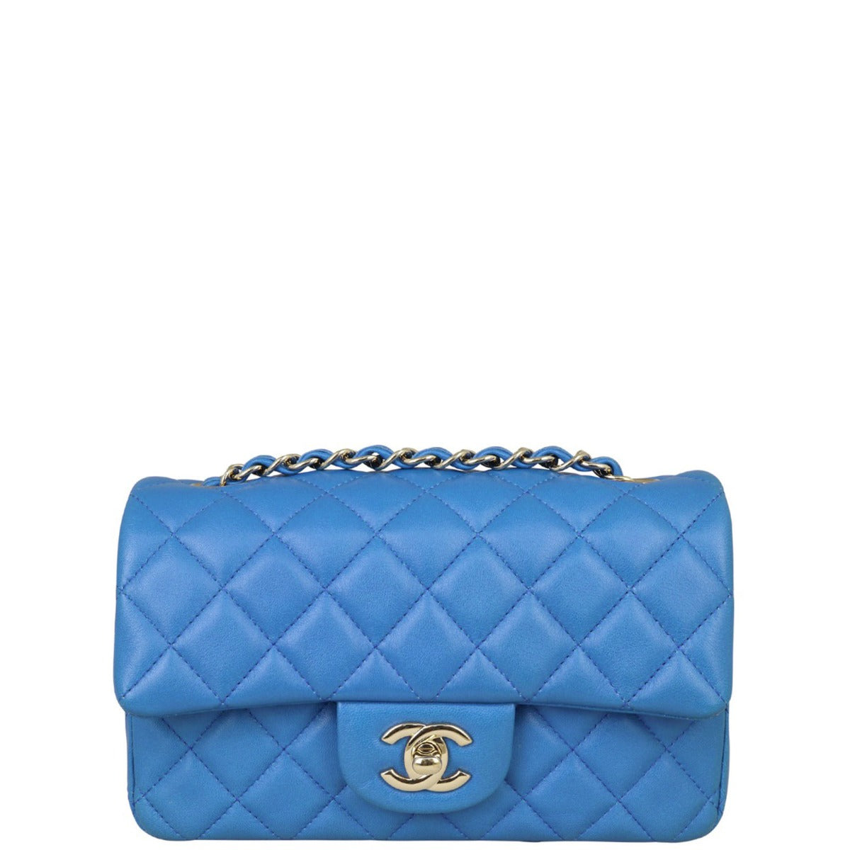 Chanel Classic Flap Rectangular Bag Royal Blue Mini Bag