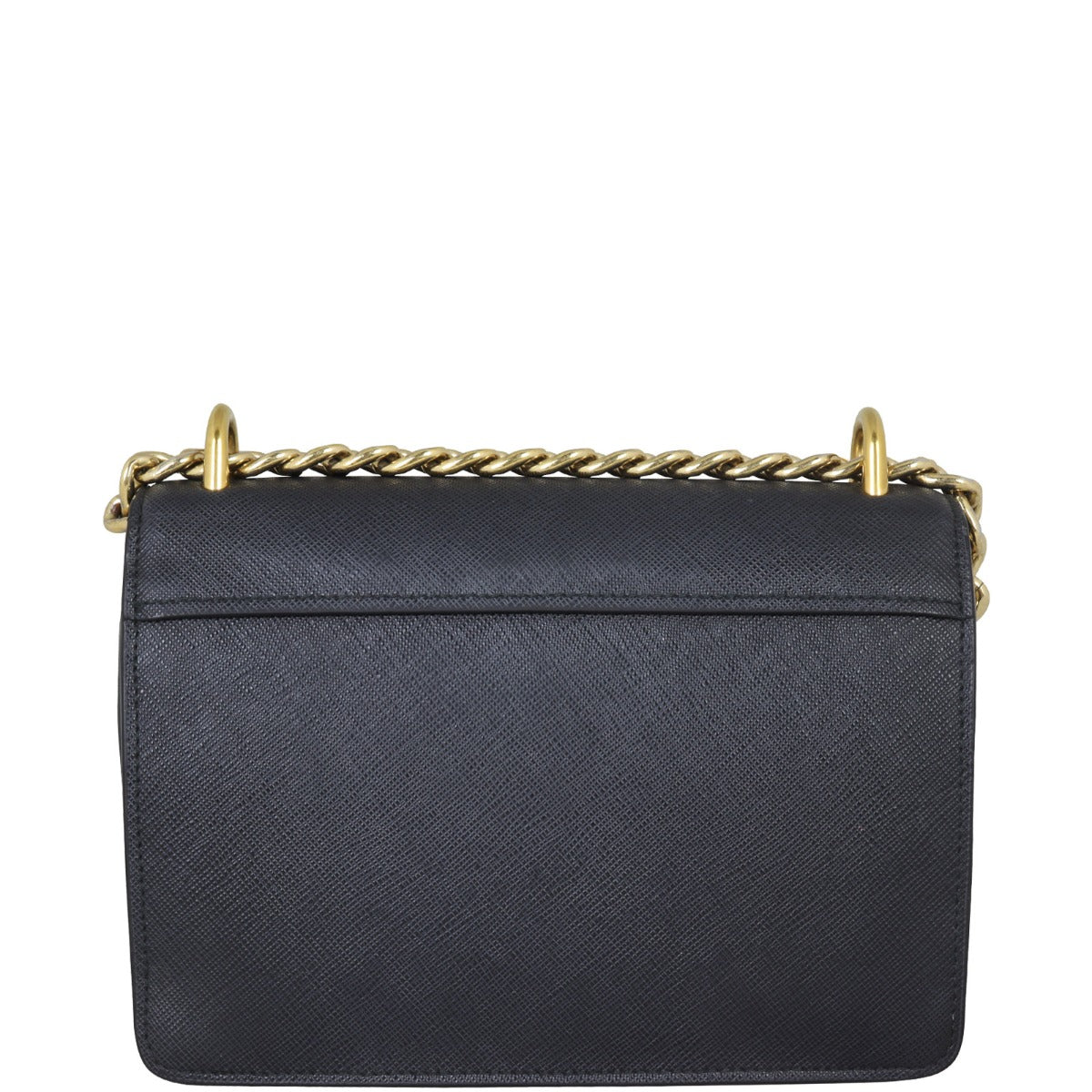 Prada Saffiano Turn Lock Shoulder Bag Chain