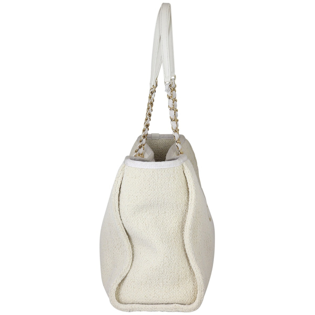 Chanel Deauville Tote White Cream Tote Bag