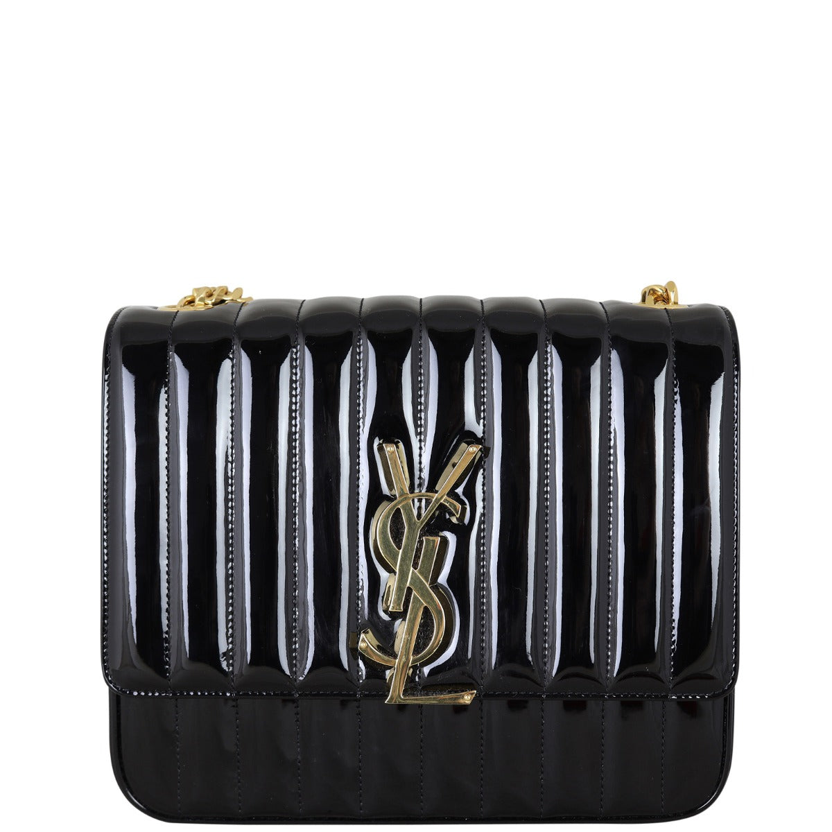 YSL Saint Laurent Vicky Patent Travel Bag Large