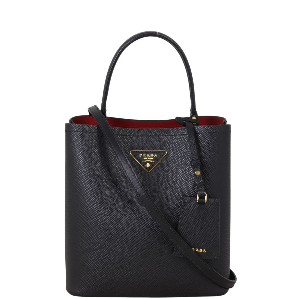 Prada Tote Bag Panier Cuir Tote Saffiano Black Medium Shoulder Bag