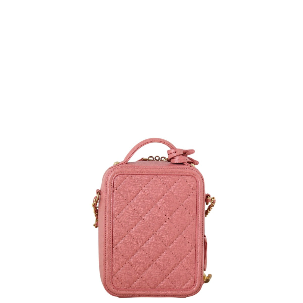 Chanel CC Filigree North-South Vanity Case Handbag Quilted Pink Shoulder Bag