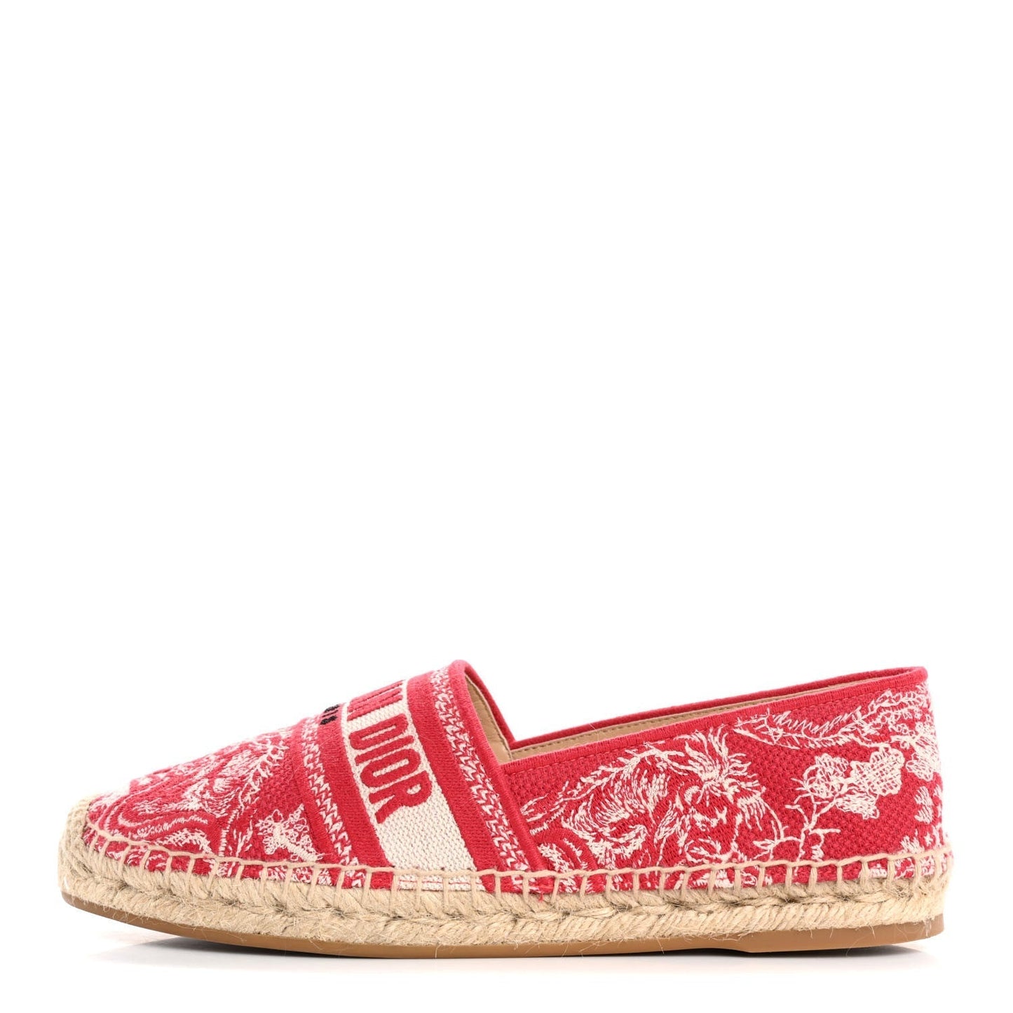 Dior Shoe Christian Toile De Jouy Granville Espadrille 38.5 Beige Embroidered Shoes