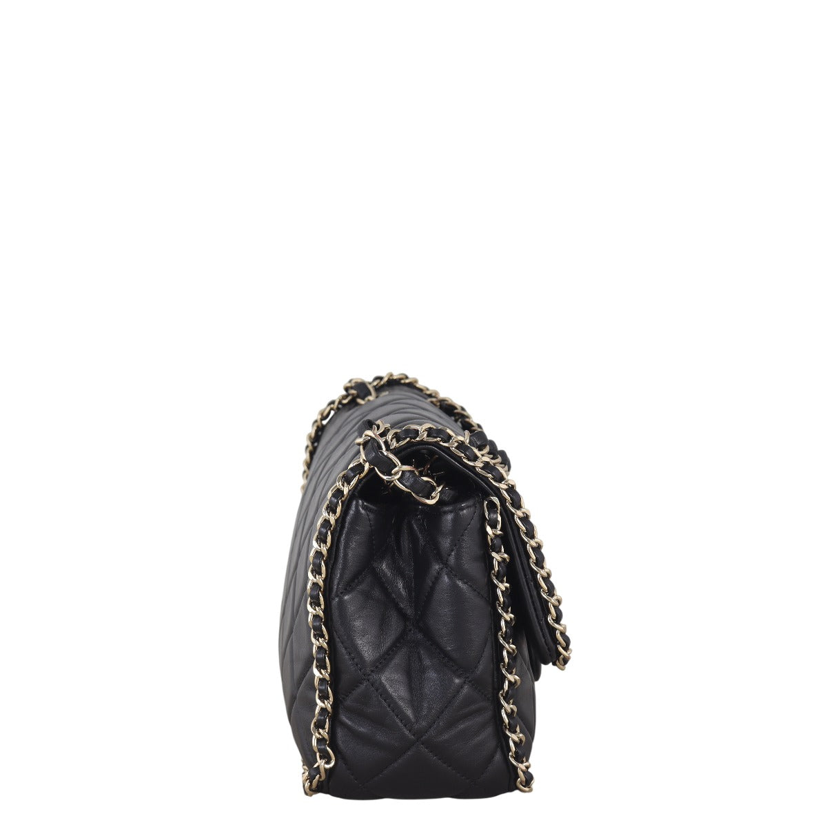 Chanel Running Flap Bag Quilted Black Crossbody Bag