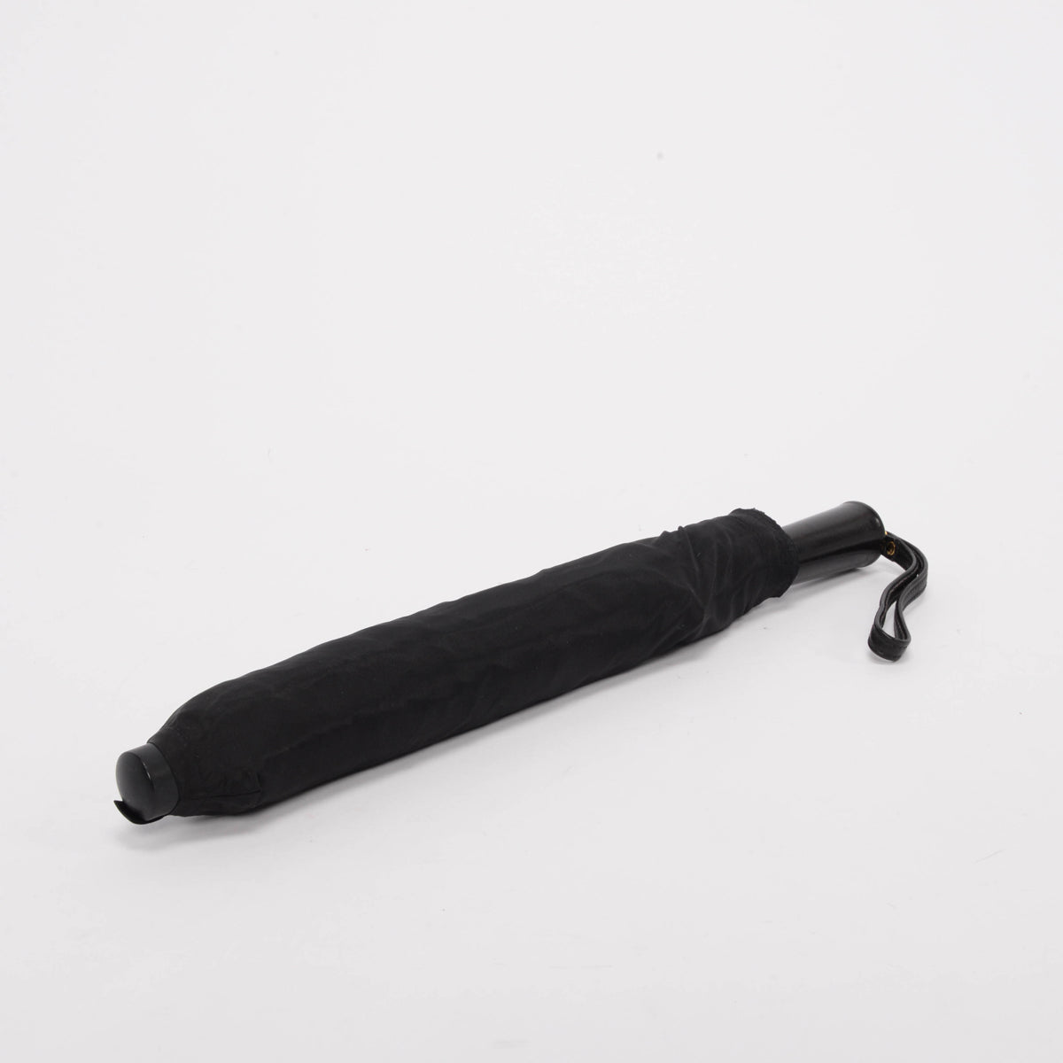 Chanel Black Nylon & Lambskin CC Turnlock Umbrella + Case Accessory