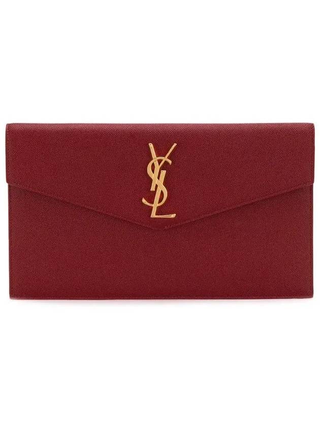 YSL Saint Laurent Saint Laurent Trending Uptown Grain De Poudre Leather Red Clutch Bag