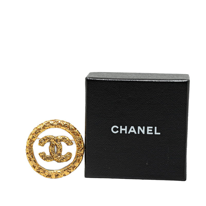 Chanel Gold-Plated Coco Mark Lava Brooch Plastic