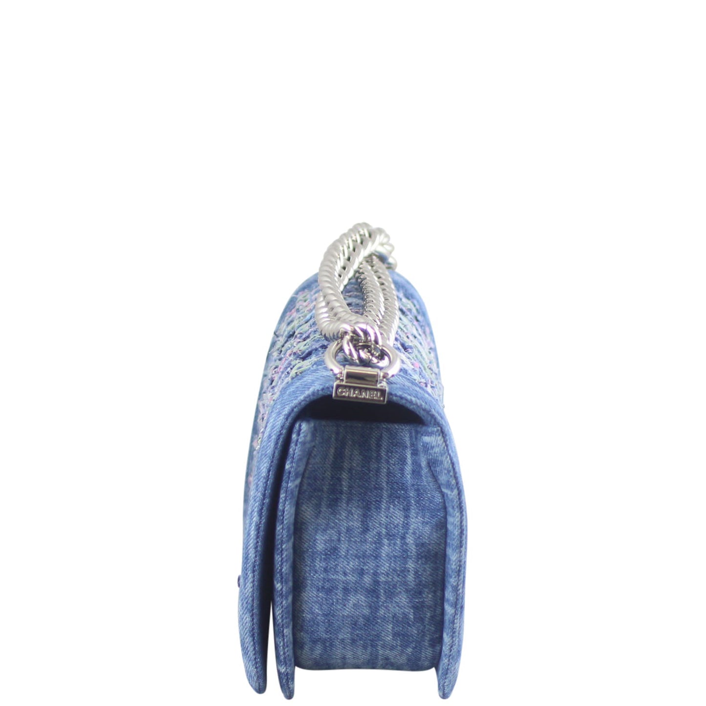 Chanel Tweed and Boy Old Handbag Denim Medium