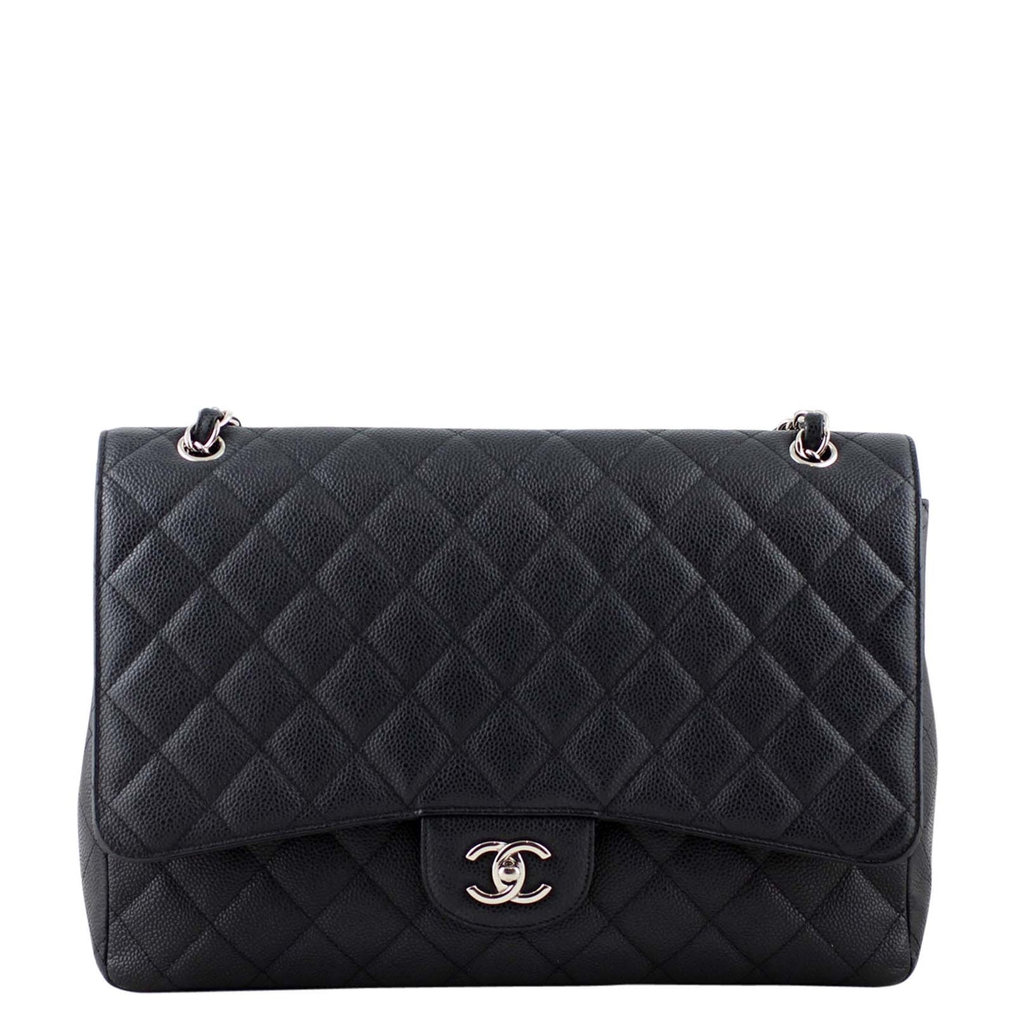 Chanel Classic Single Maxi Caviar 13 Series Handbag Black Flap